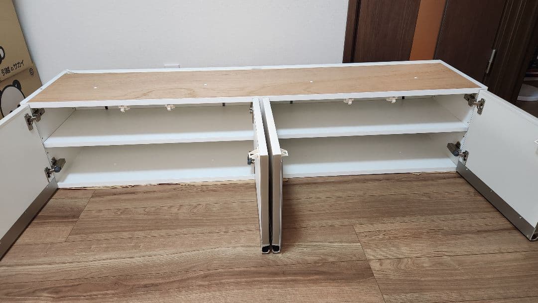 綾野製作所食器棚の上置き　ホワイト　食器棚　幅約160cm