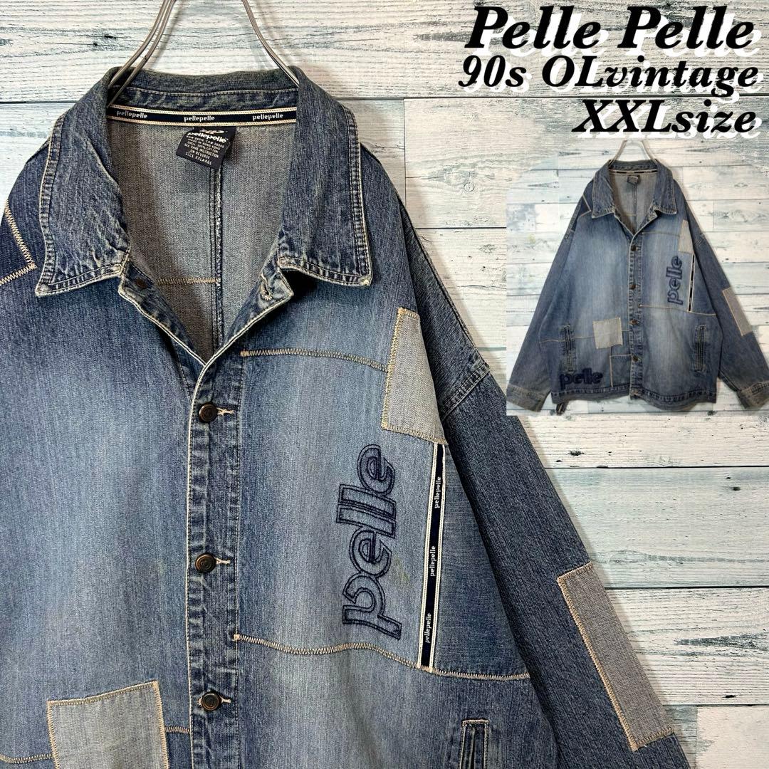 90s OLD Pelle Pelle 刺繍 パッチワーク カバーオール