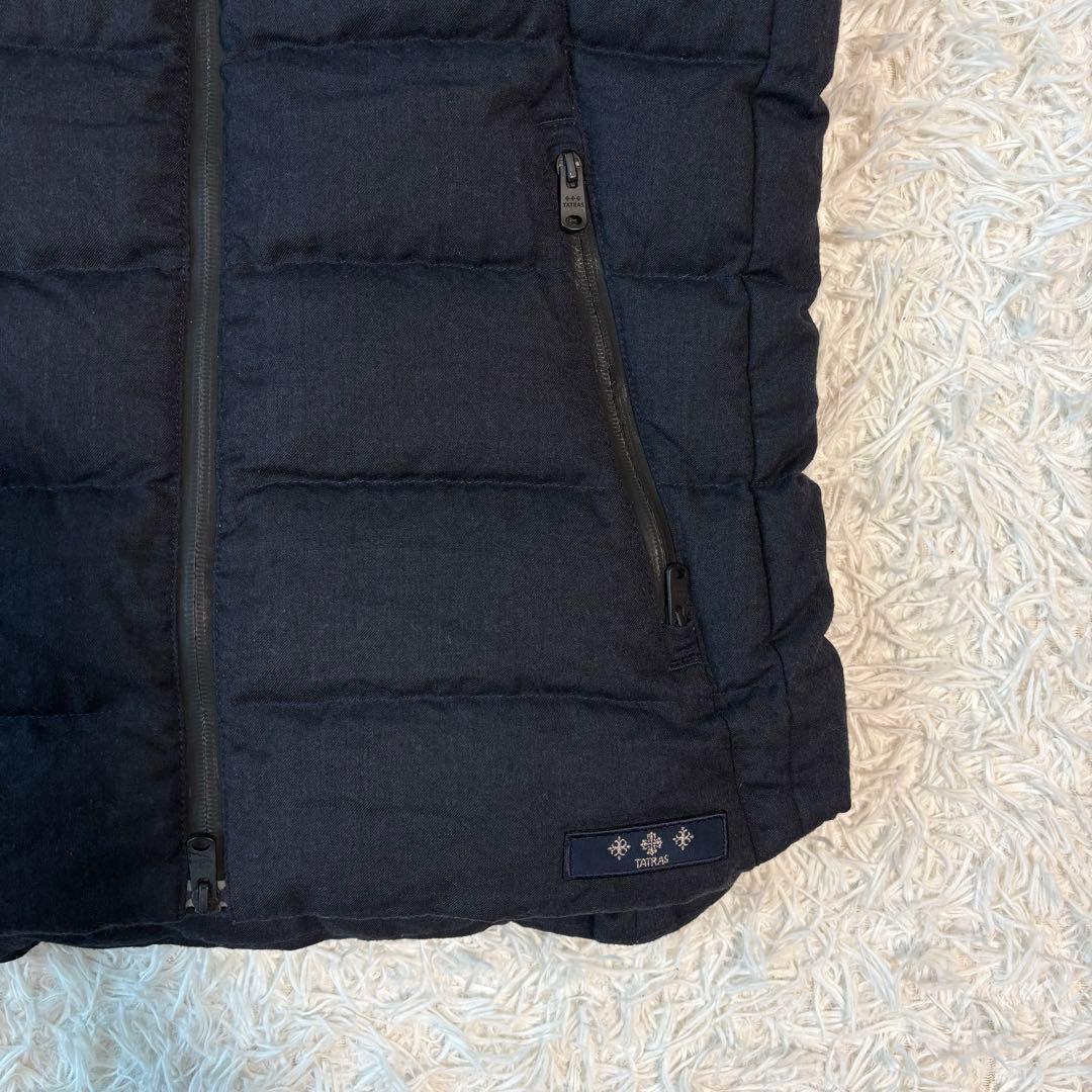 極美品/L相当✨タトラス ダウンベスト SOVER 2way ダブルジップ 濃紺