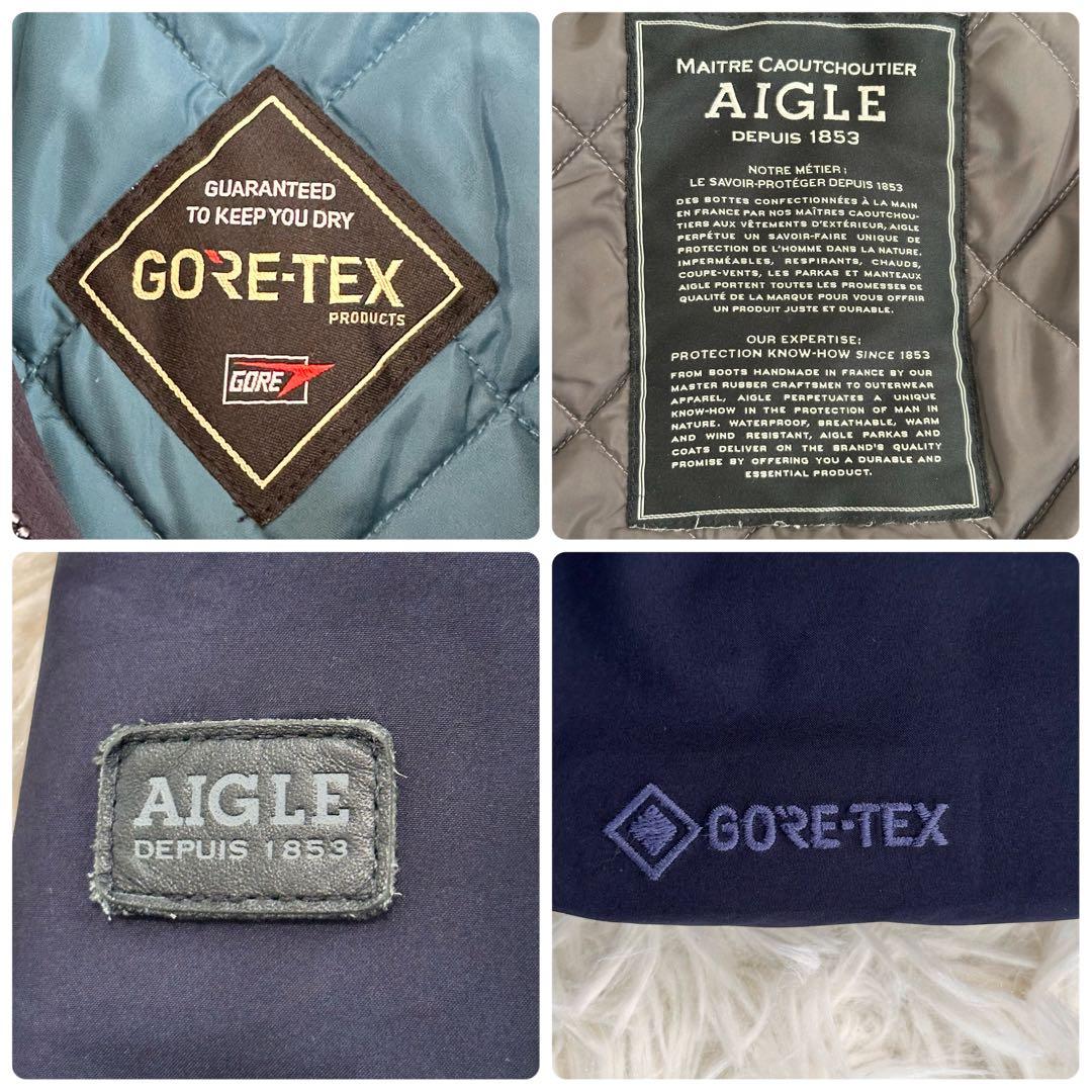 美品 エーグル 洗える ゴアテックス コート ジャケット キルティング 濃紺 L