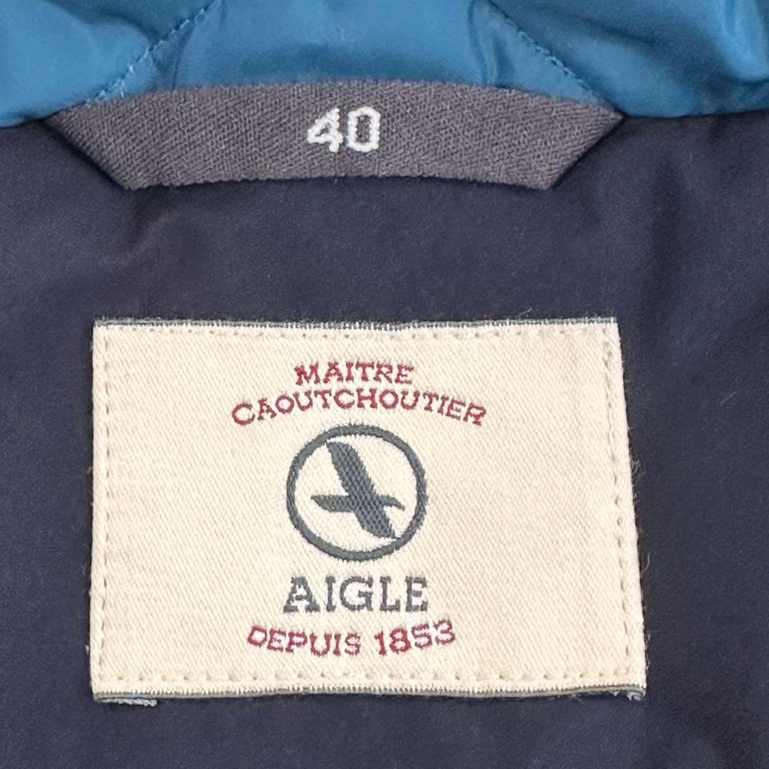 美品 エーグル 洗える ゴアテックス コート ジャケット キルティング 濃紺 L