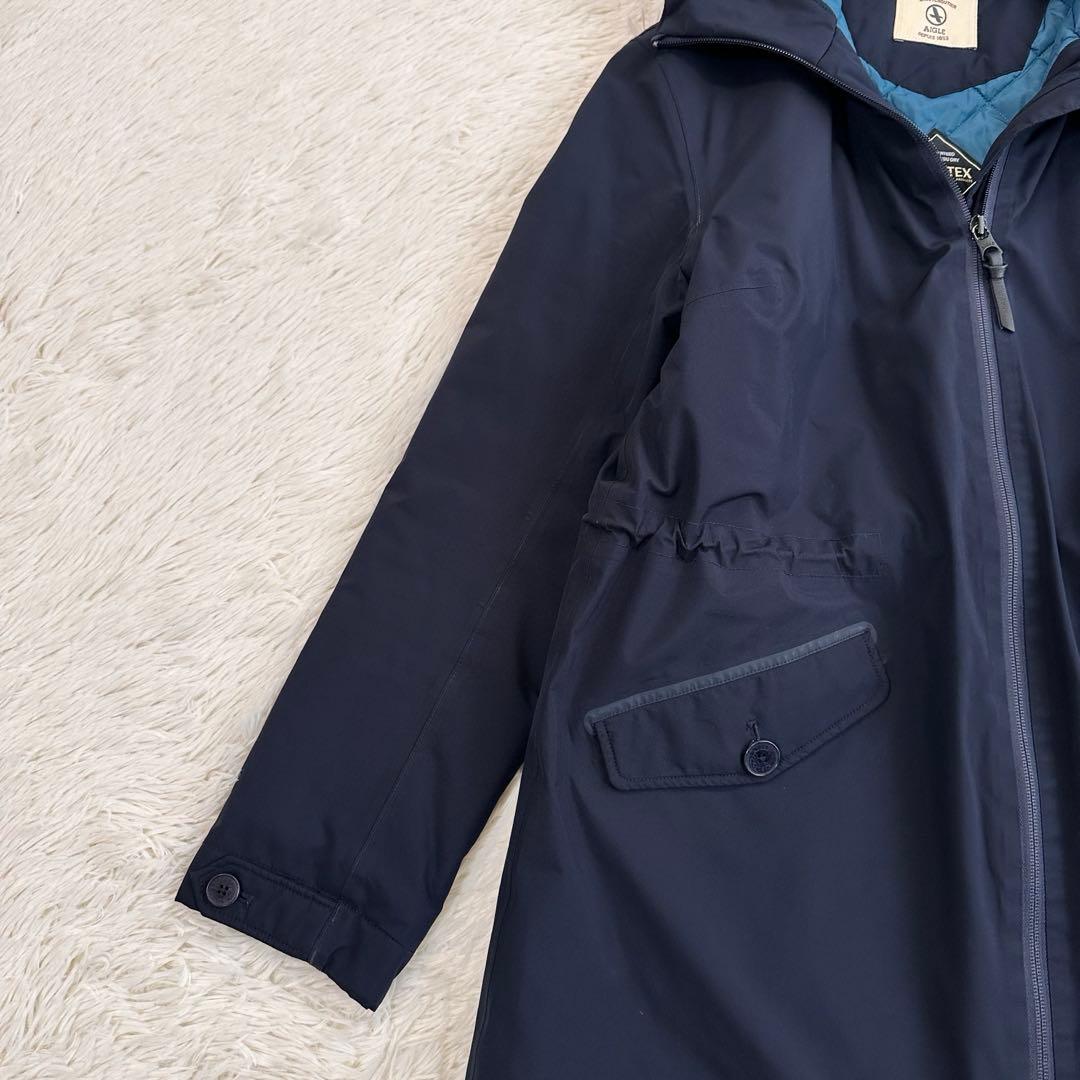 美品 エーグル 洗える ゴアテックス コート ジャケット キルティング 濃紺 L