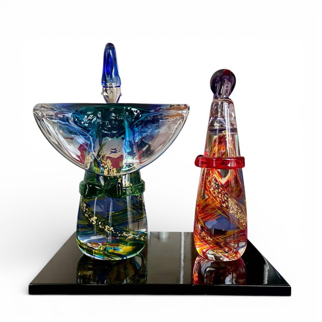 【美品】近代工芸 multi glass マルティグラス 雛人形 ガラス工芸