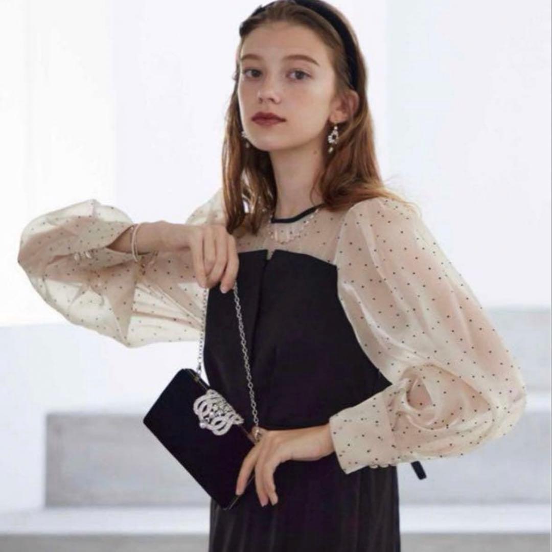 【美品】Dorry doll ドリードール　ドットスリーブマーメイドドレス M