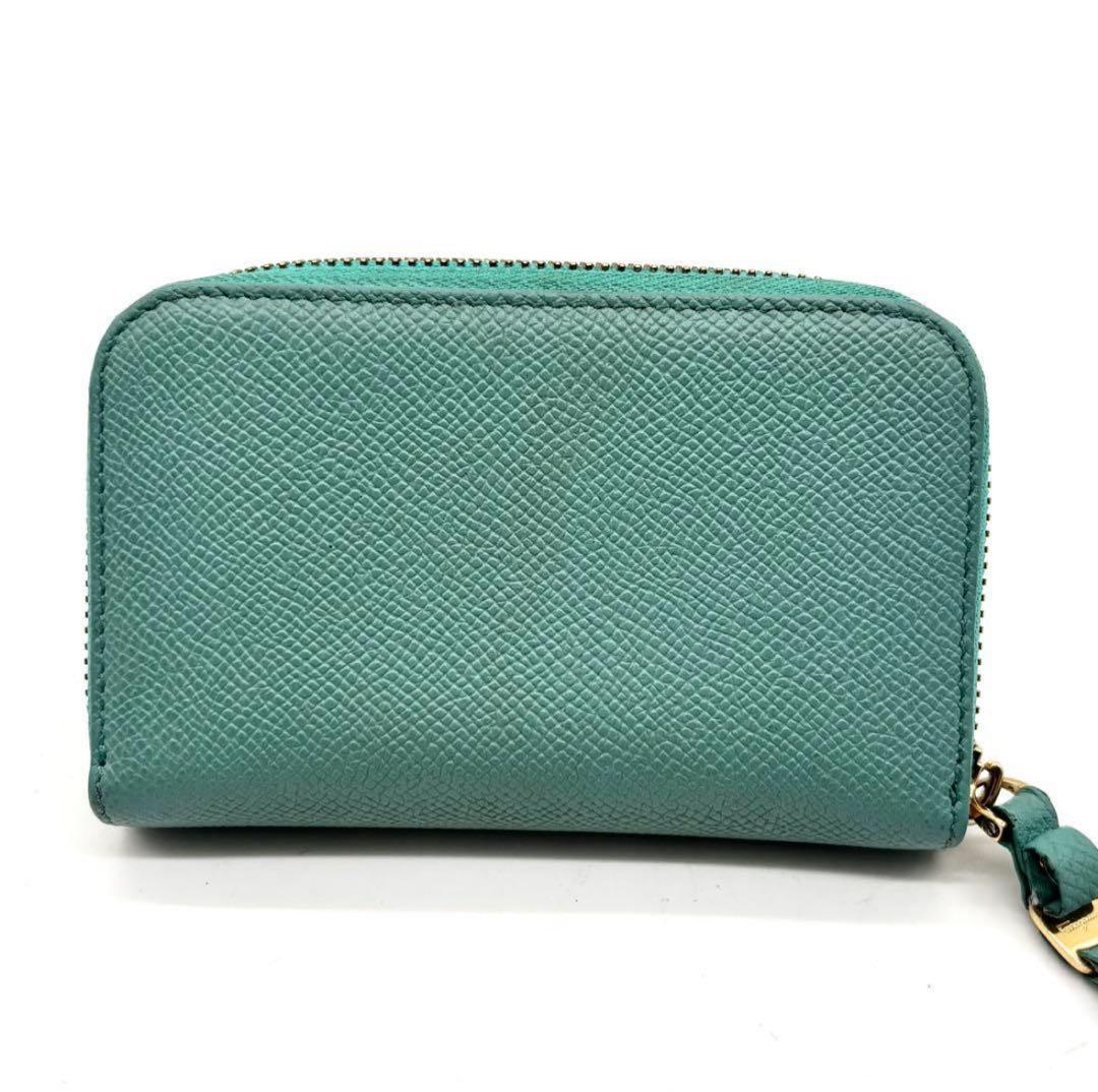美品✨フェラガモ ヴァラリボン ケース コンパクトウォレット グリーン