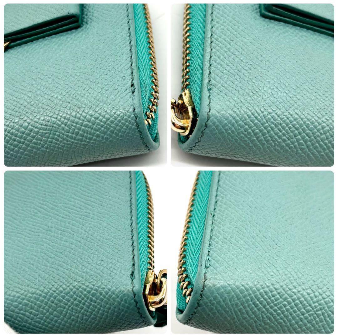 美品✨フェラガモ ヴァラリボン ケース コンパクトウォレット グリーン