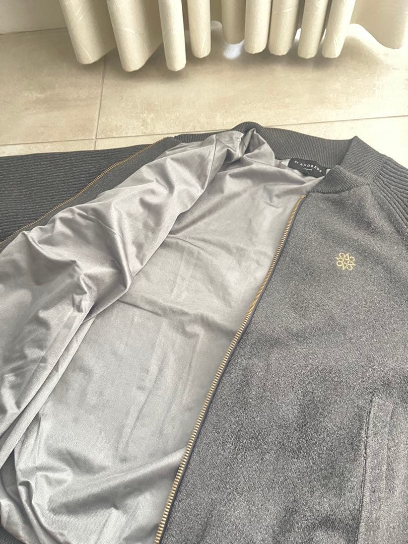 【未使用】St ANDREWS セント・アンドリュース 裏地付ニットブルゾン S