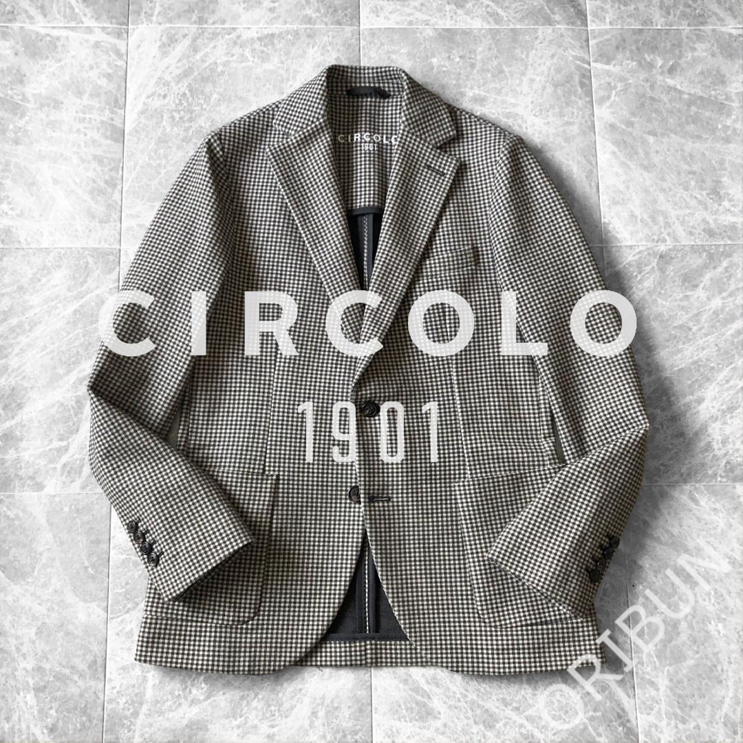 Circolo カシミアタッチ シェパードチェックコットンジャージー ジャケット