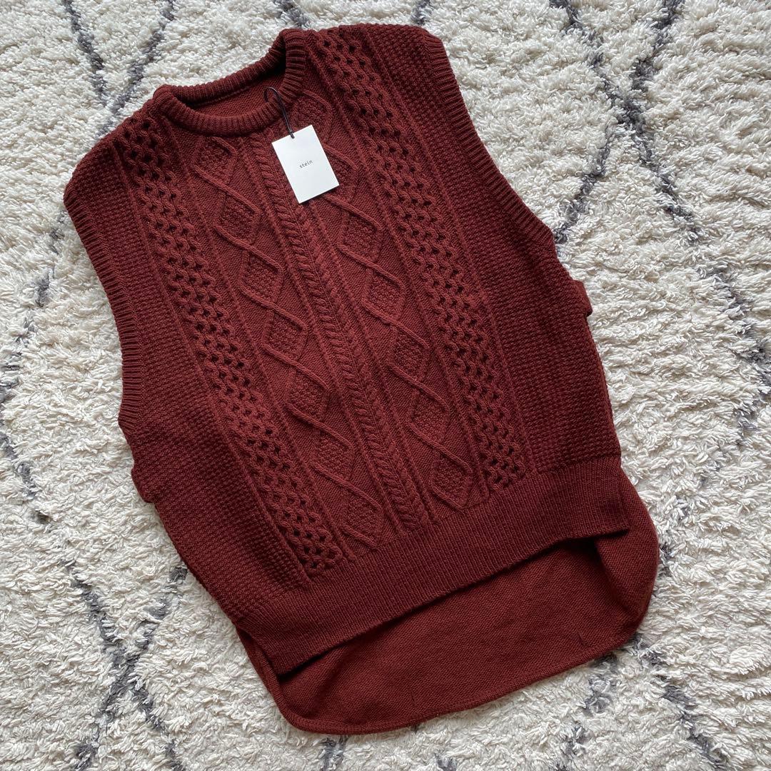 新品♡タグ付♡ stein OVERLAPED CABLE KNIT VEST