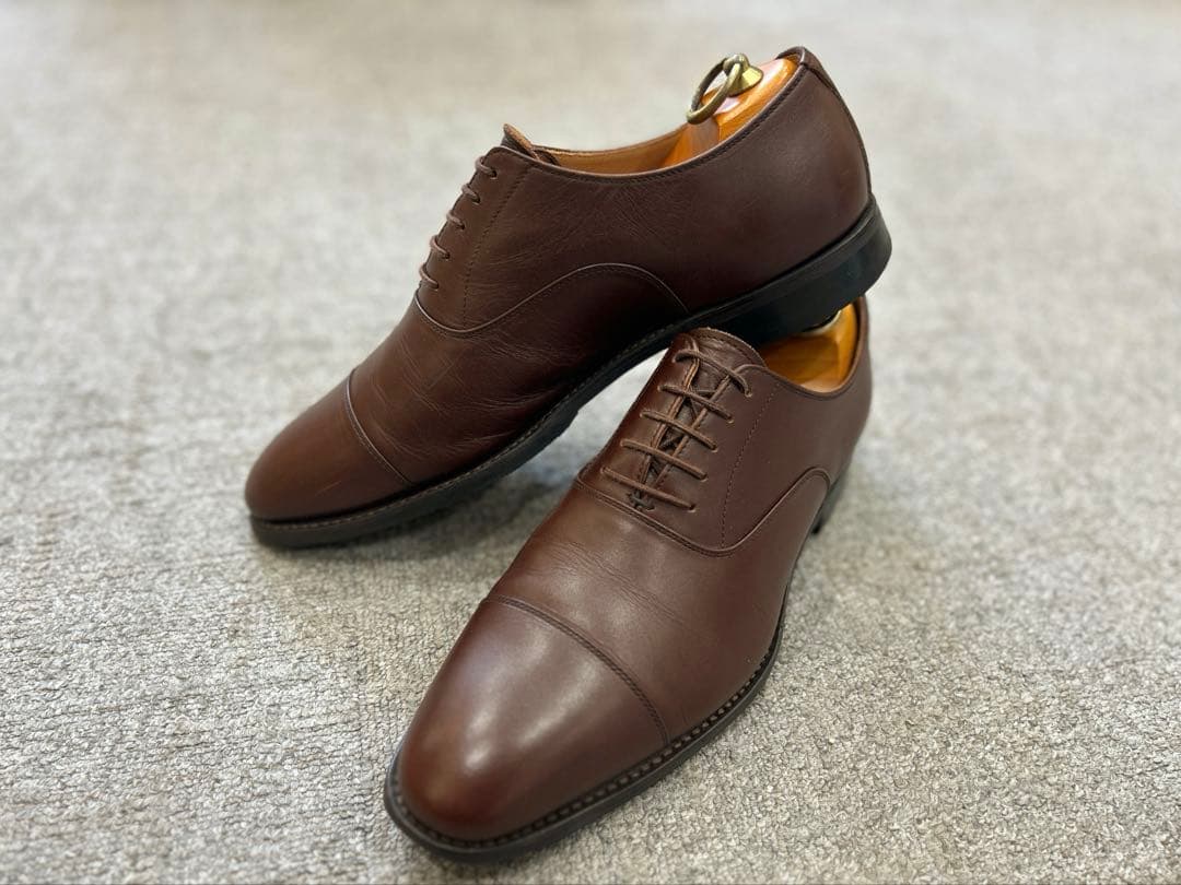 美品◆スコッチグレイン礼装ストレートチップ25cmグッドイヤーウェルト製法