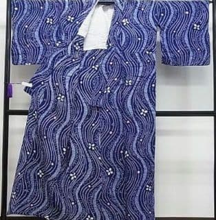 浴衣　有松鳴海絞り　伝統工芸品　流水花文　綿　逸品