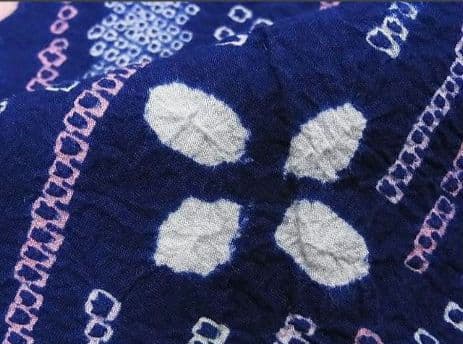 浴衣　有松鳴海絞り　伝統工芸品　流水花文　綿　逸品