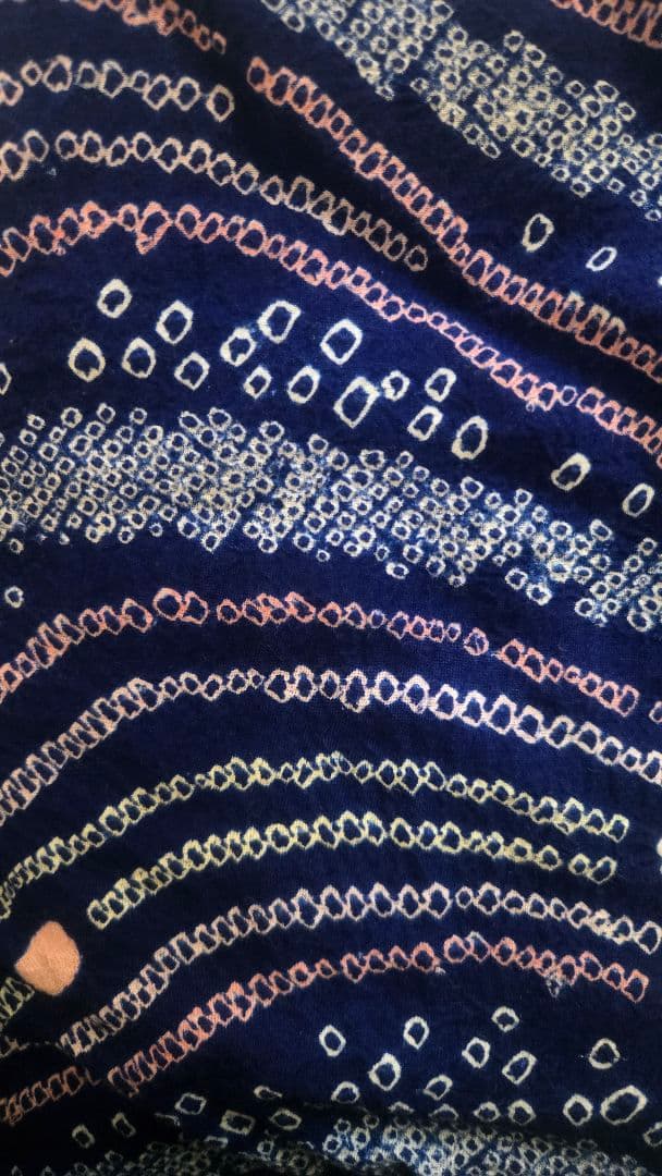 浴衣　有松鳴海絞り　伝統工芸品　流水花文　綿　逸品