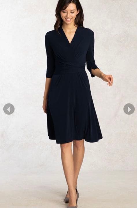 Kayme ケイミー ギャザーワンピース　ネイビー