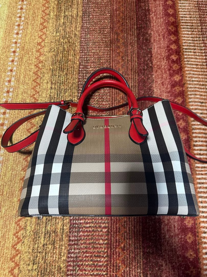 Burberry チェック柄 ハンドバッグ ショルダーバッグ ツーウェイ 中型