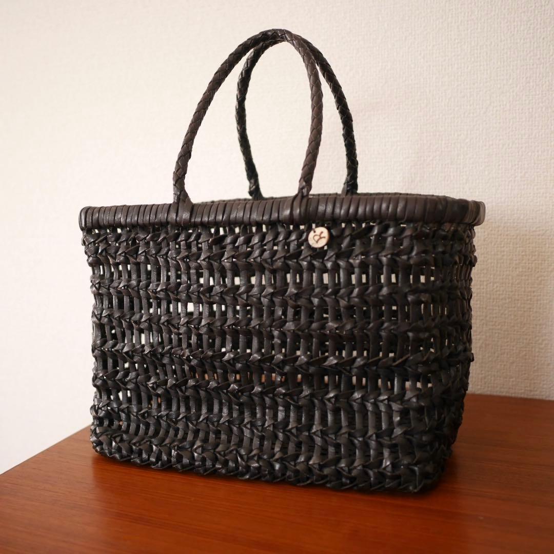 45R レザーかご編みバッグ