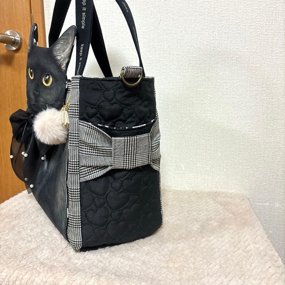 ゆ*ら様 コヤンイサムチョン　超Big黒猫ちゃんサイドポケットトート