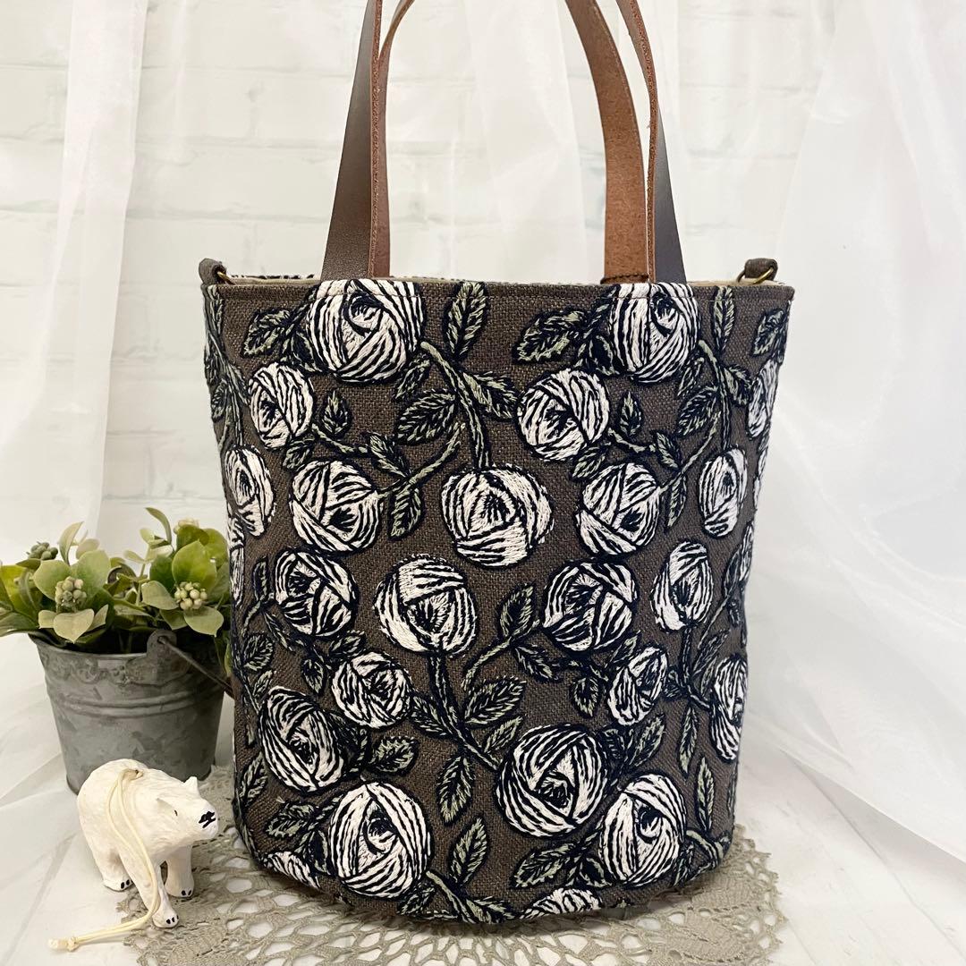 ハンドメイド　バケツトートバッグ　ミナペルホネン rosy 448