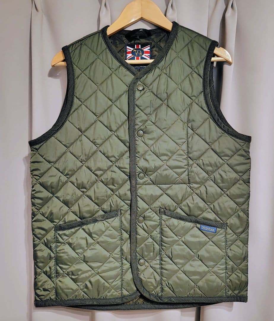LAVENHAM キルティングベスト M 38 カーキ