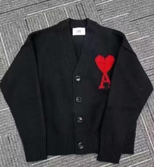 AMI PARIS アミパリスロゴウールカーディガン 男女兼用 S