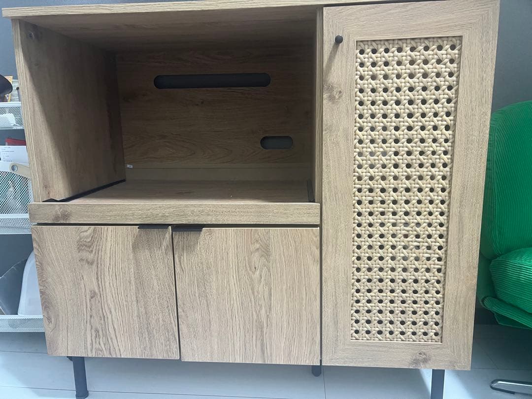 ナチュラルウッド キッチン収納キャビネット