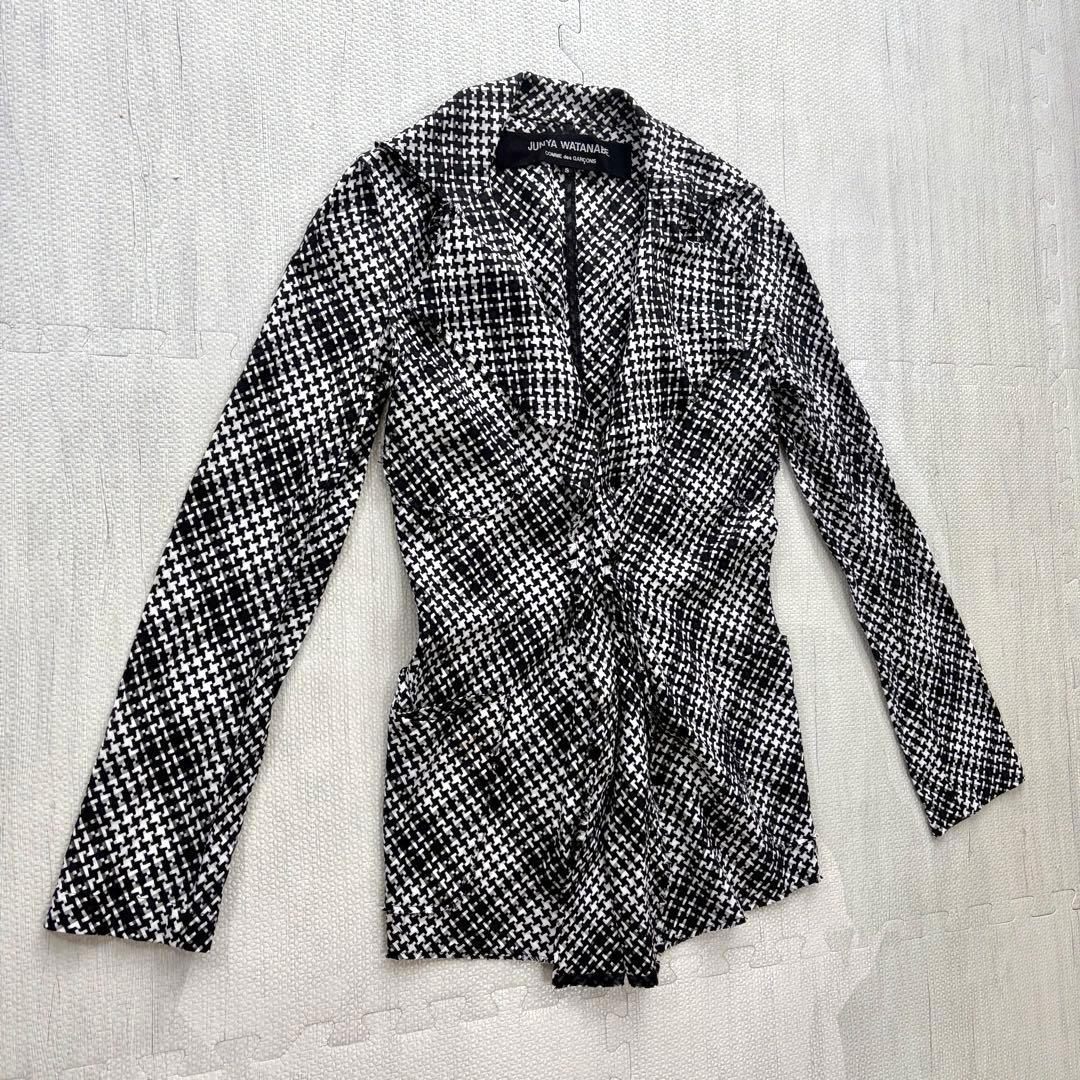 ジュンヤワタナベ コムデギャルソン ジャケット ツイード 総柄 薄手 チェック