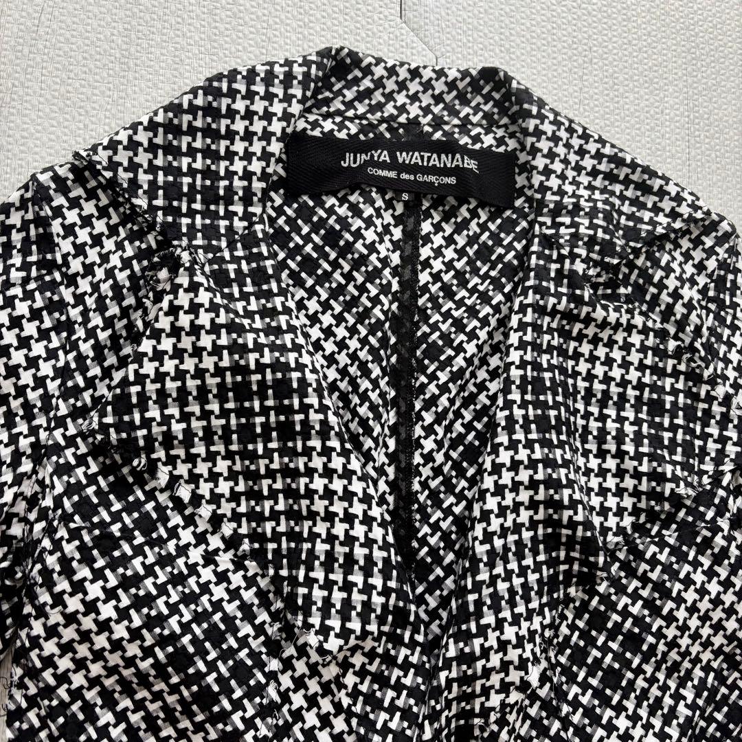 ジュンヤワタナベ コムデギャルソン ジャケット ツイード 総柄 薄手 チェック