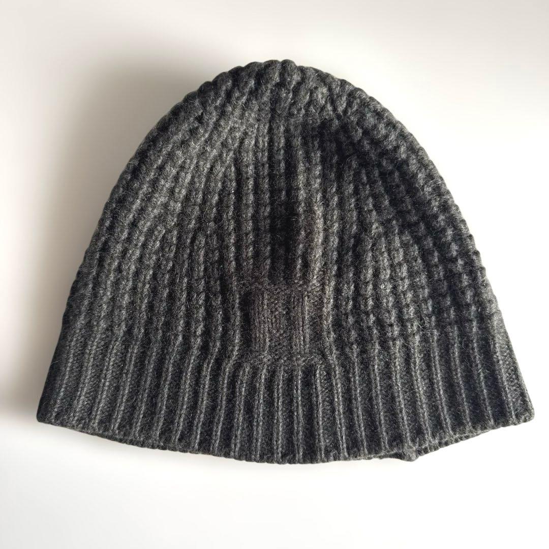 HERMES　カシミヤニット帽　Hマーク　ビーニー