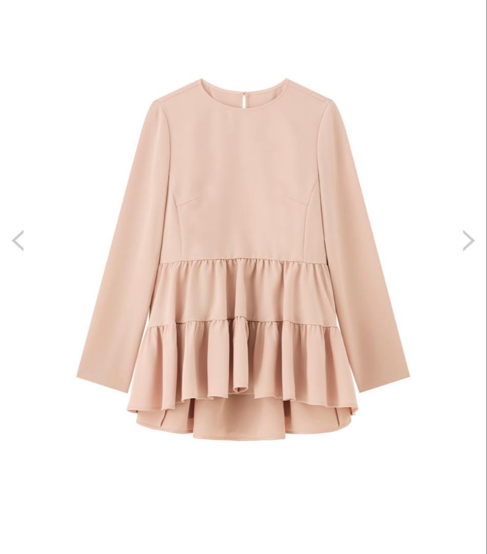 【新品未使用】アベニールエトワール　34ダブルクロスギャザー切替ブラウス