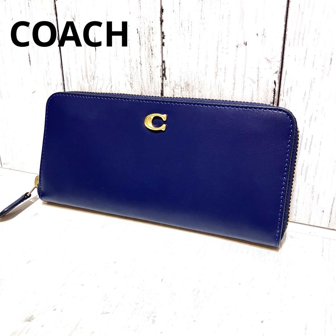 美品⭐️COACH コーチ　長財布　ネイビー　スリムウォレット　CS032