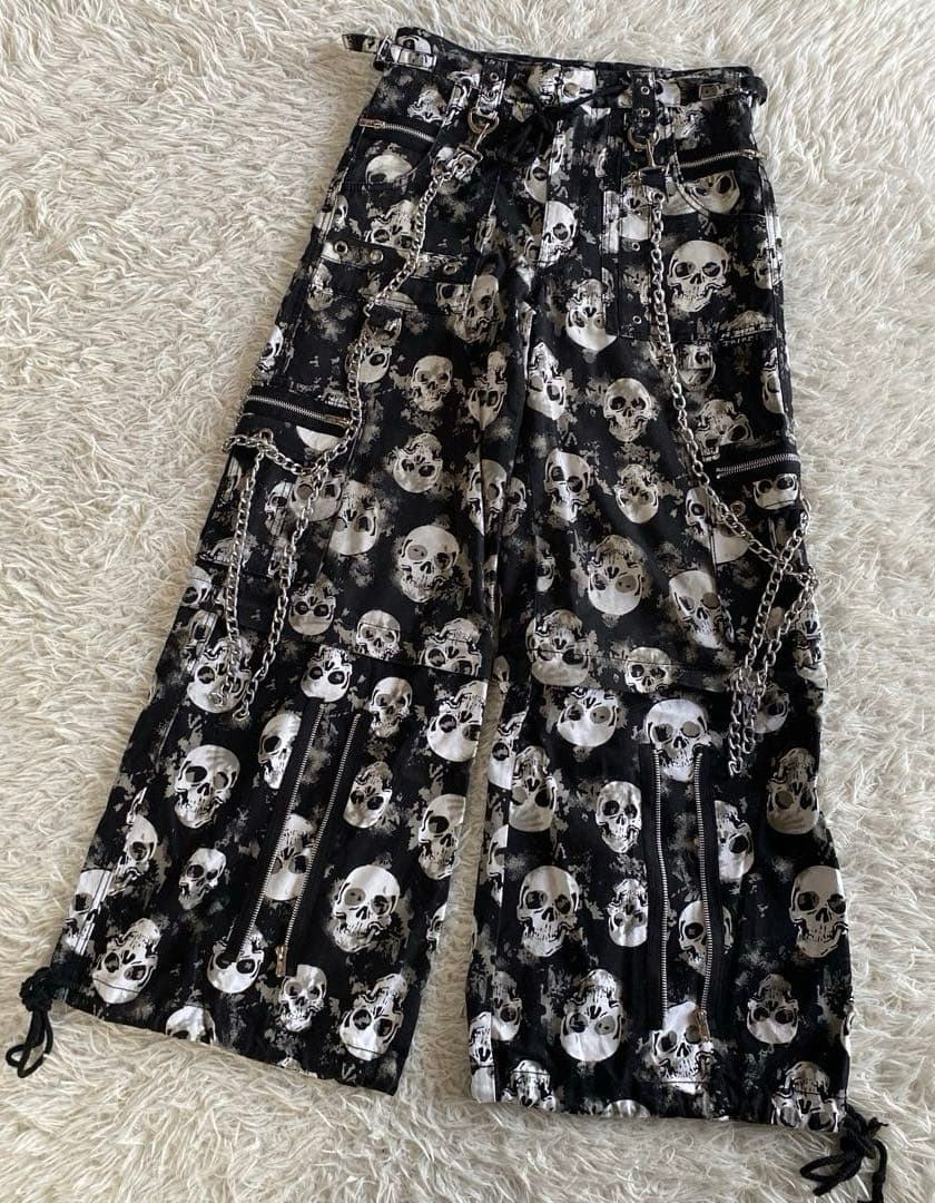 とむtrip nyc スカル パンツ　XS チェーン