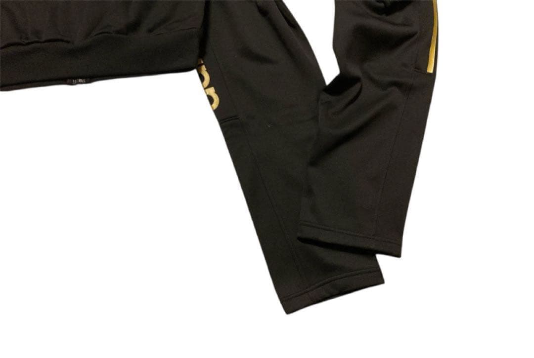 新品 adidas◆XL◆ジャージセットアップ◇ブラック ゴールド ◆裏起毛◆