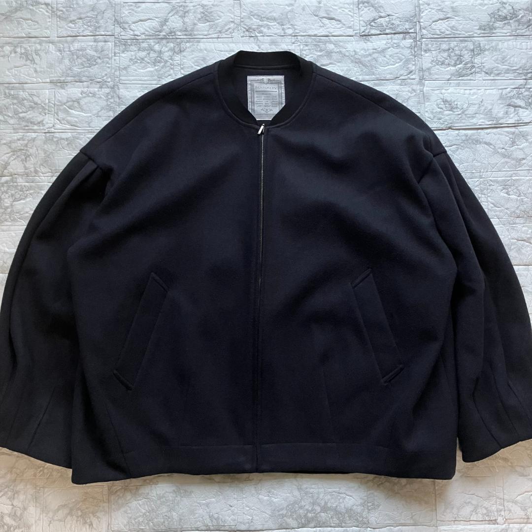 BEARDSLEY 袖パフ ジップブルゾン ブラック ゆったり フリー 近年
