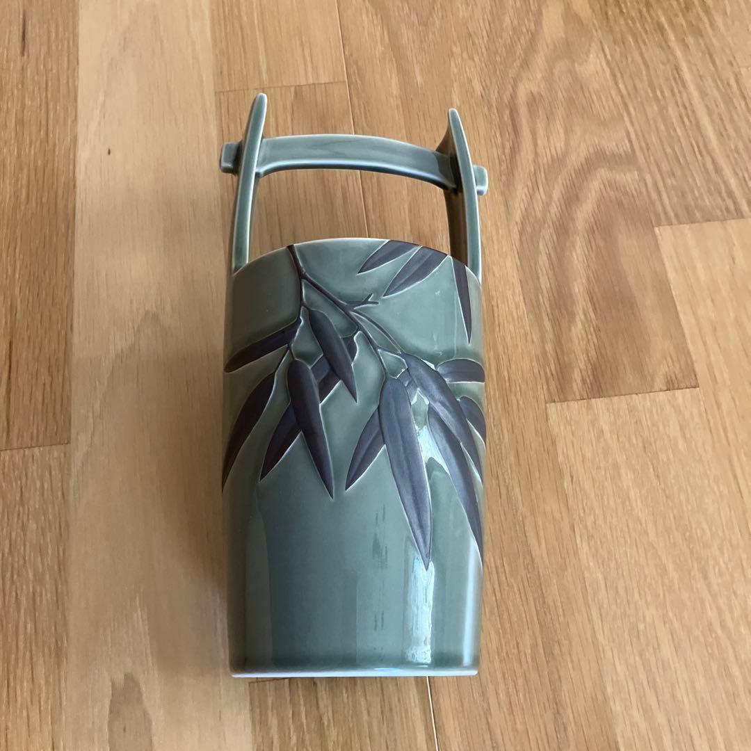 深川製 竹の葉模様 花瓶