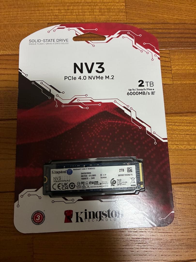 キングストン NV3 2TB PCIe 4.0 NVMe SSD