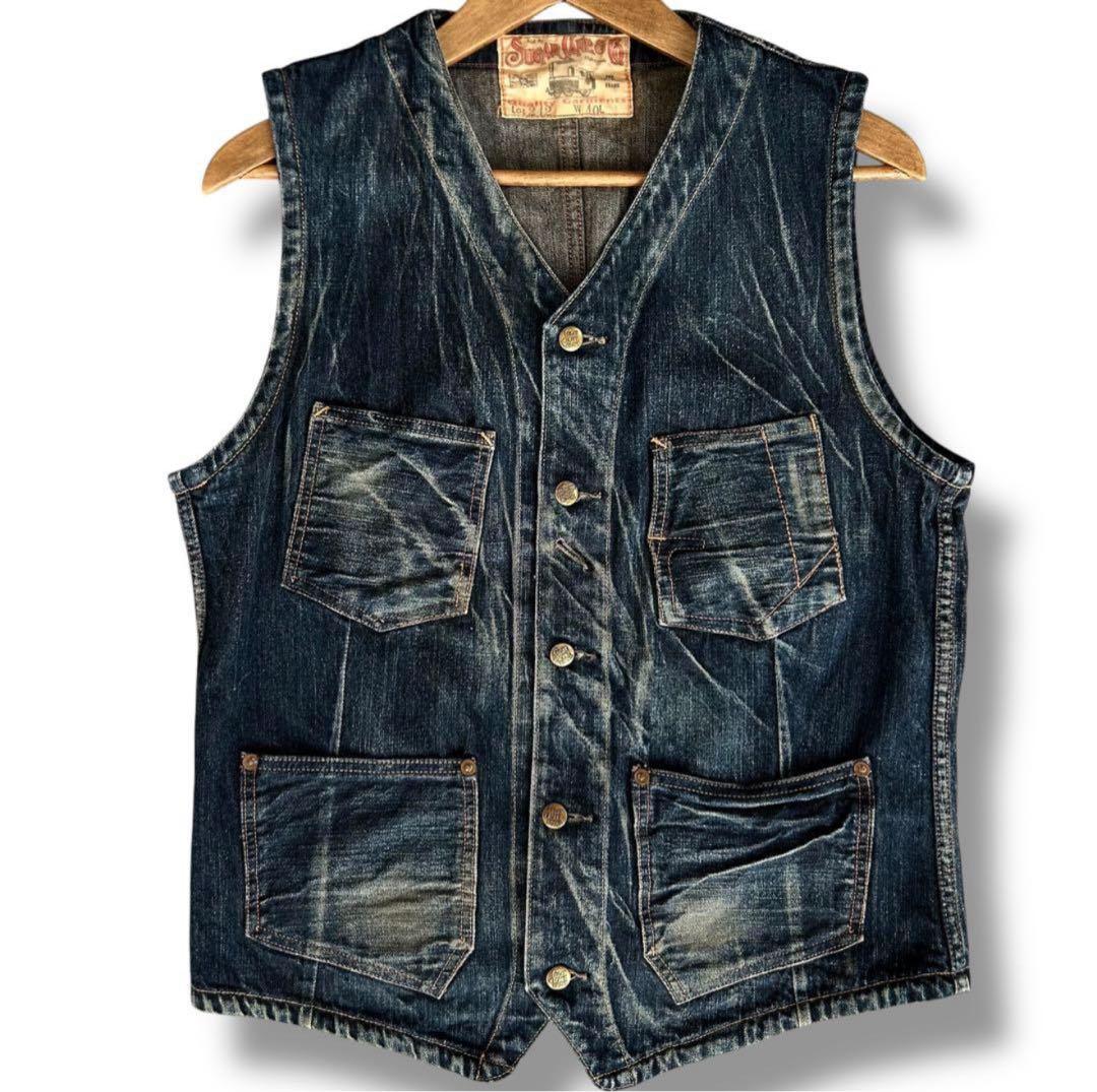 シュガーケーン　デニム　ベスト　ジレ　レイルウェイズ　40