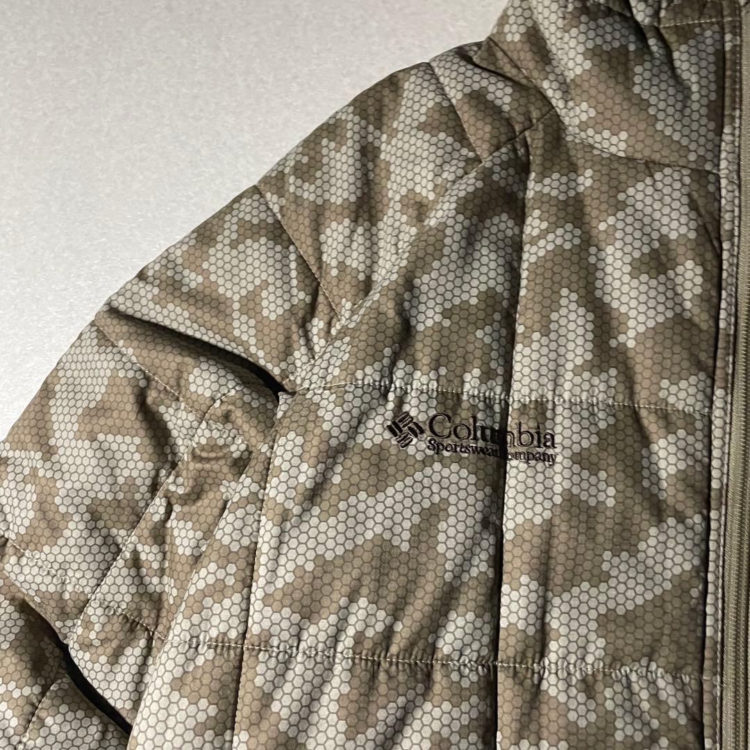 コロンビア hooded puffer jacket ハニカム　迷彩　XL 短丈