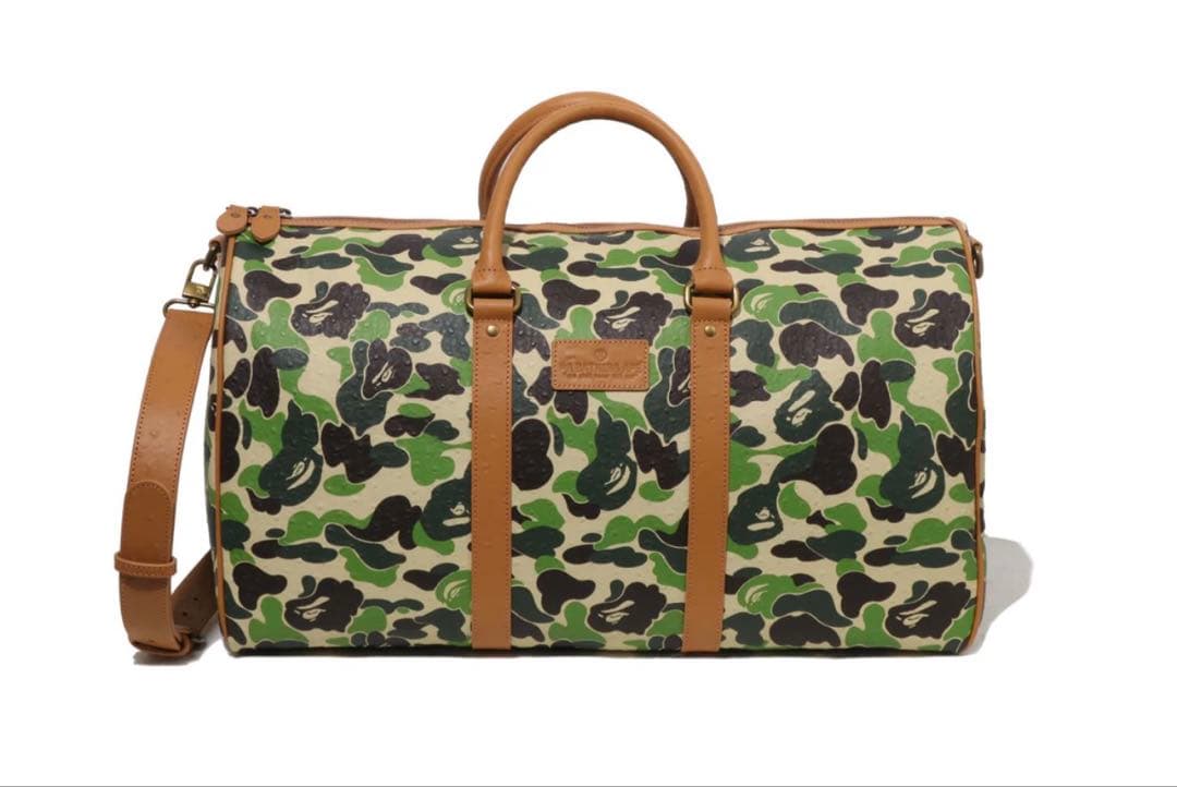 バッグ Bape ABC CAMO PU OSTRICH BOSTON BAG