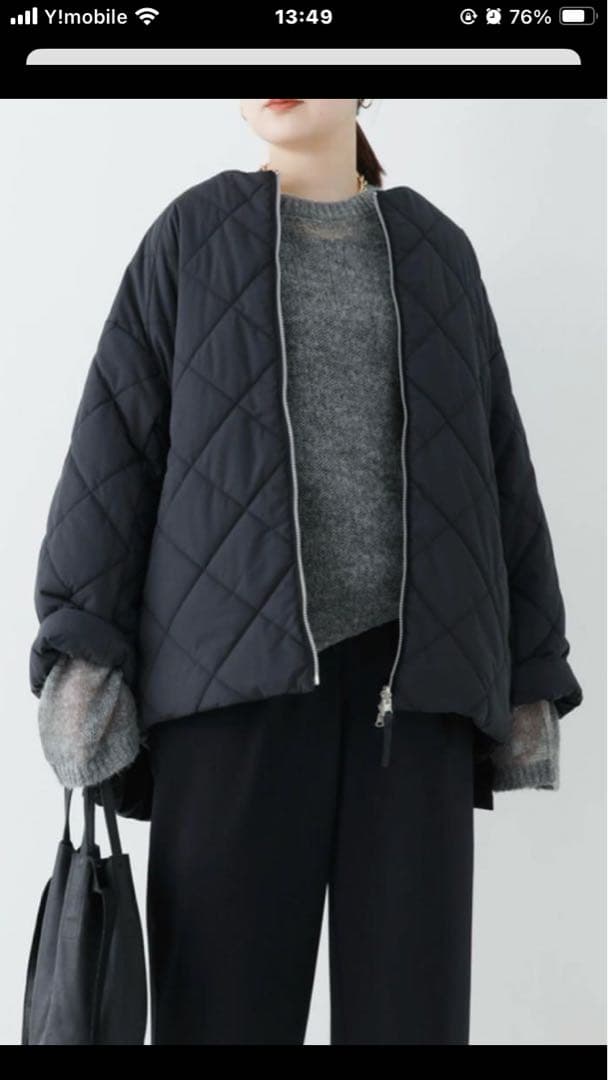 美品ステイトオブマインドリバーシブルキルティングコート　M 黒