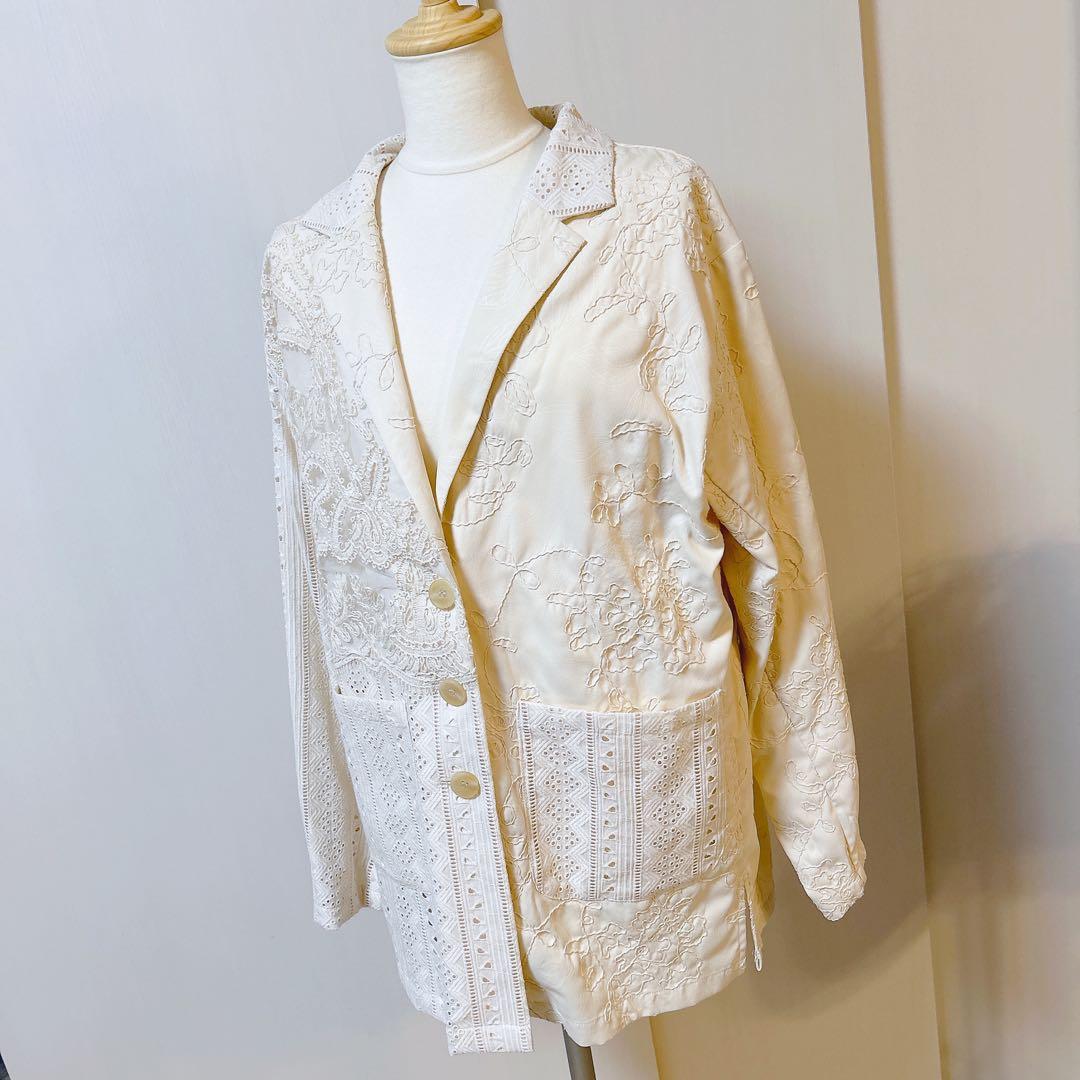 あめり様♡Eaphi PATCHWORK EMBROIDERY LACE JA…