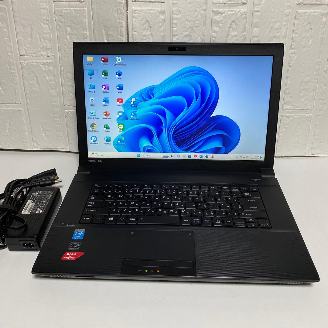 Windows11 オフィス2024年Webカメラ　Core i5東芝ノートPC