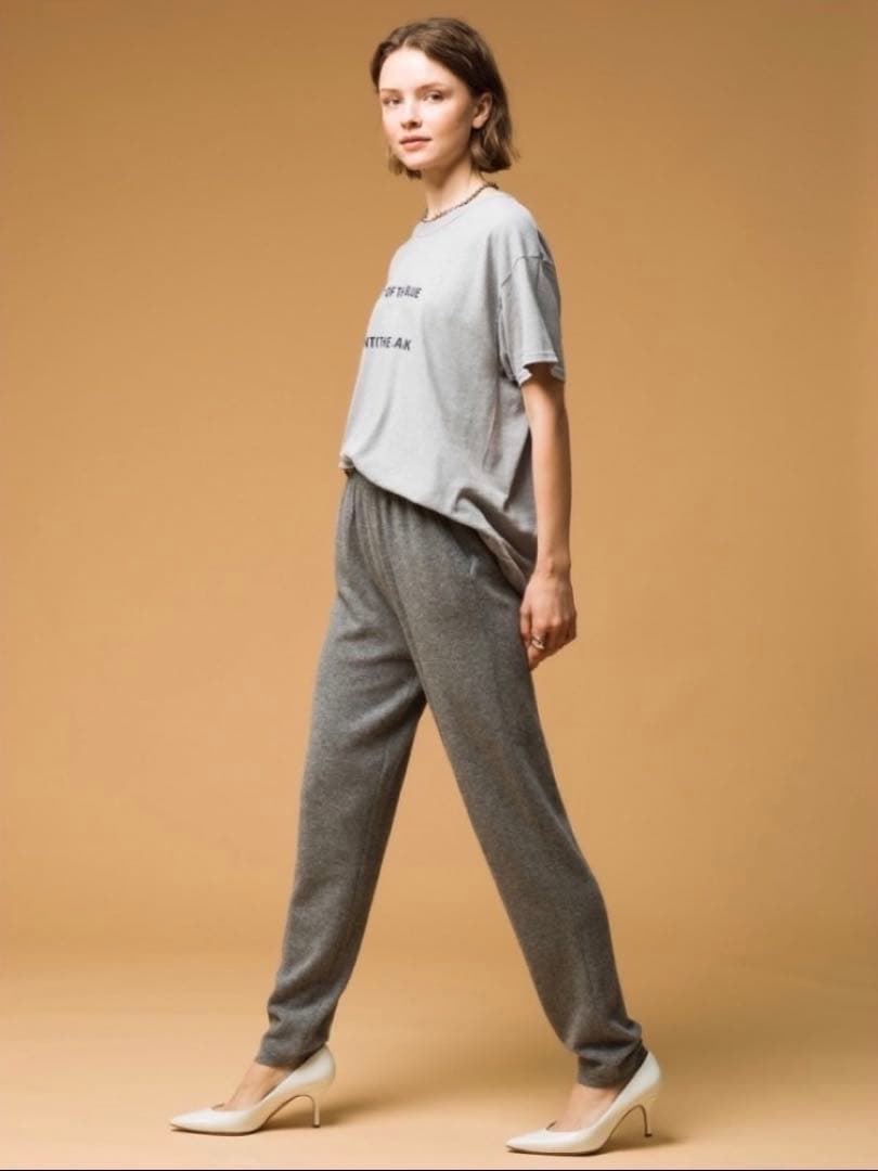 新品タグ付 DEMYLEE デミリー カシミヤ カシミア パンツ グレー S