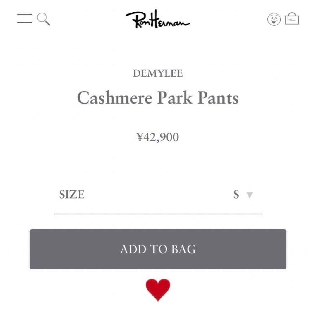 新品タグ付 DEMYLEE デミリー カシミヤ カシミア パンツ グレー S