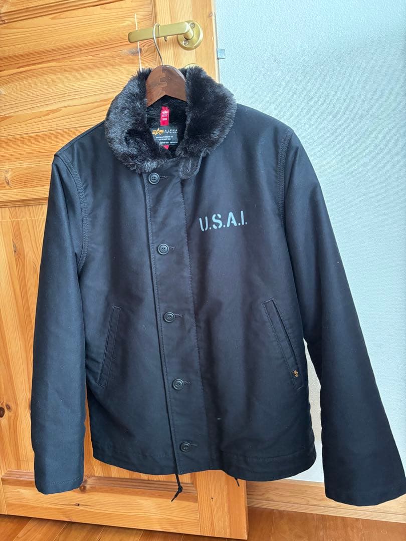 U.S.A.I. ミリタリージャケット ブラック　N-1ジャケット　Ｌサイズ