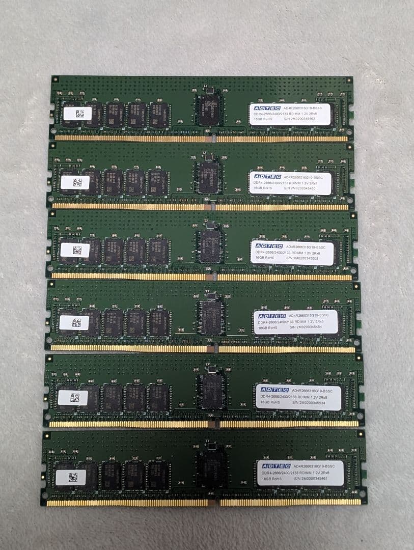 L*t様 メモリ 16GB x 6 (96GB) DDR4-2666