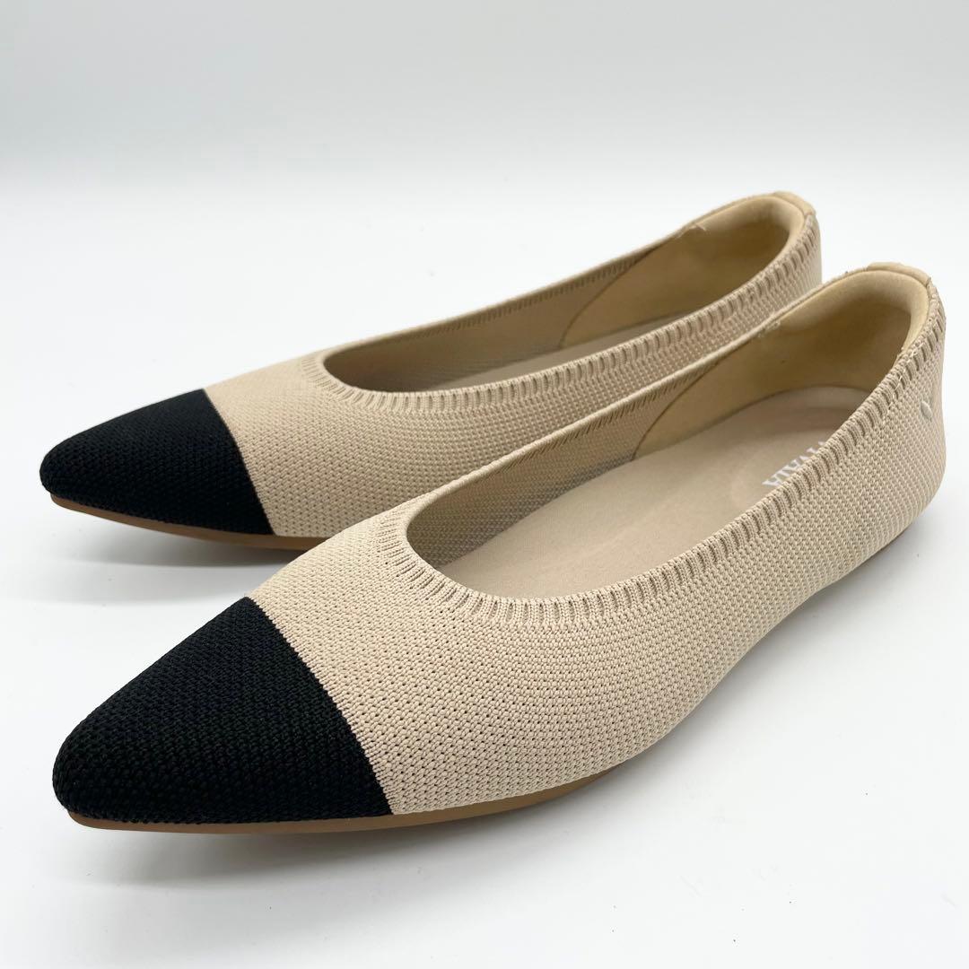 【極美品】VIVAIA ビバイア フラットシューズ ポインテッドトゥ ベージュ