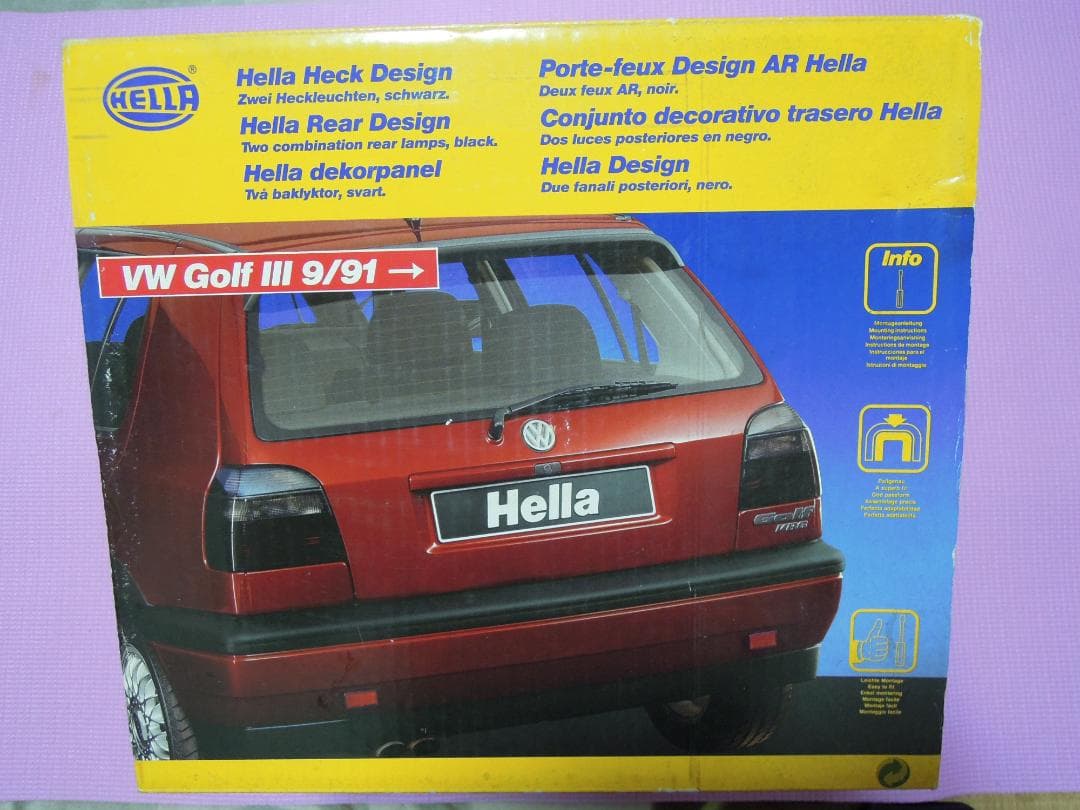 VW フォルクスワーゲンゴルフ3 HELLAブラックテールランプ 左右セット