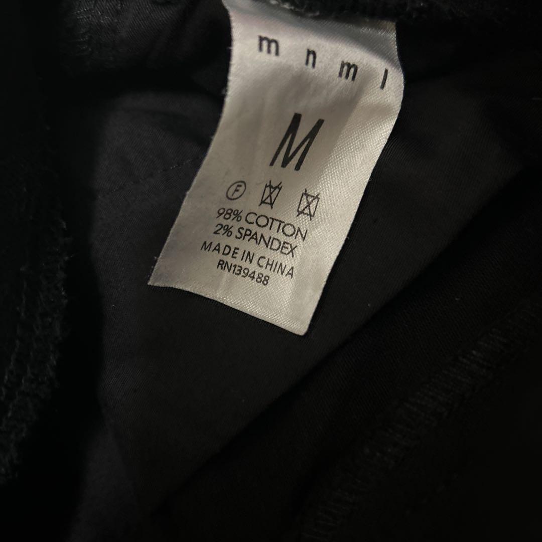 ミニマルmnml 黒 カーゴパンツ ドローストリング付き