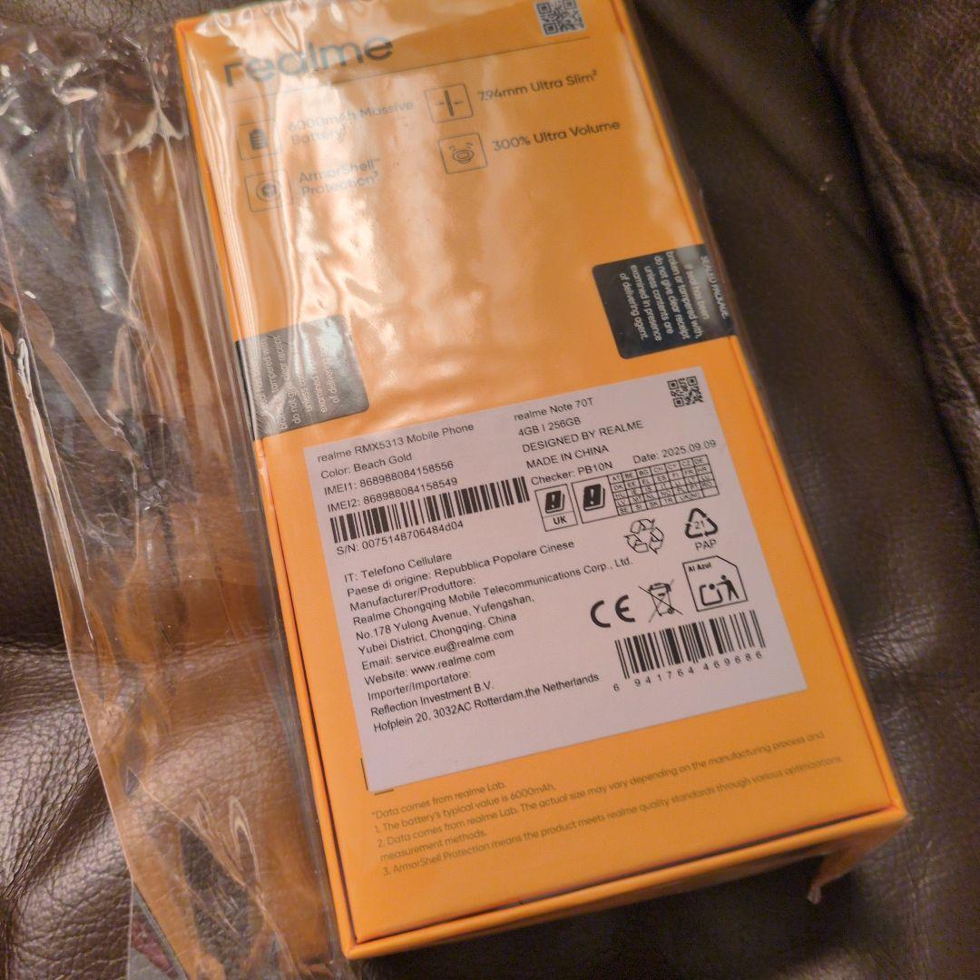 スマートフォン本体 Realme Note 70T 4GB+256GB