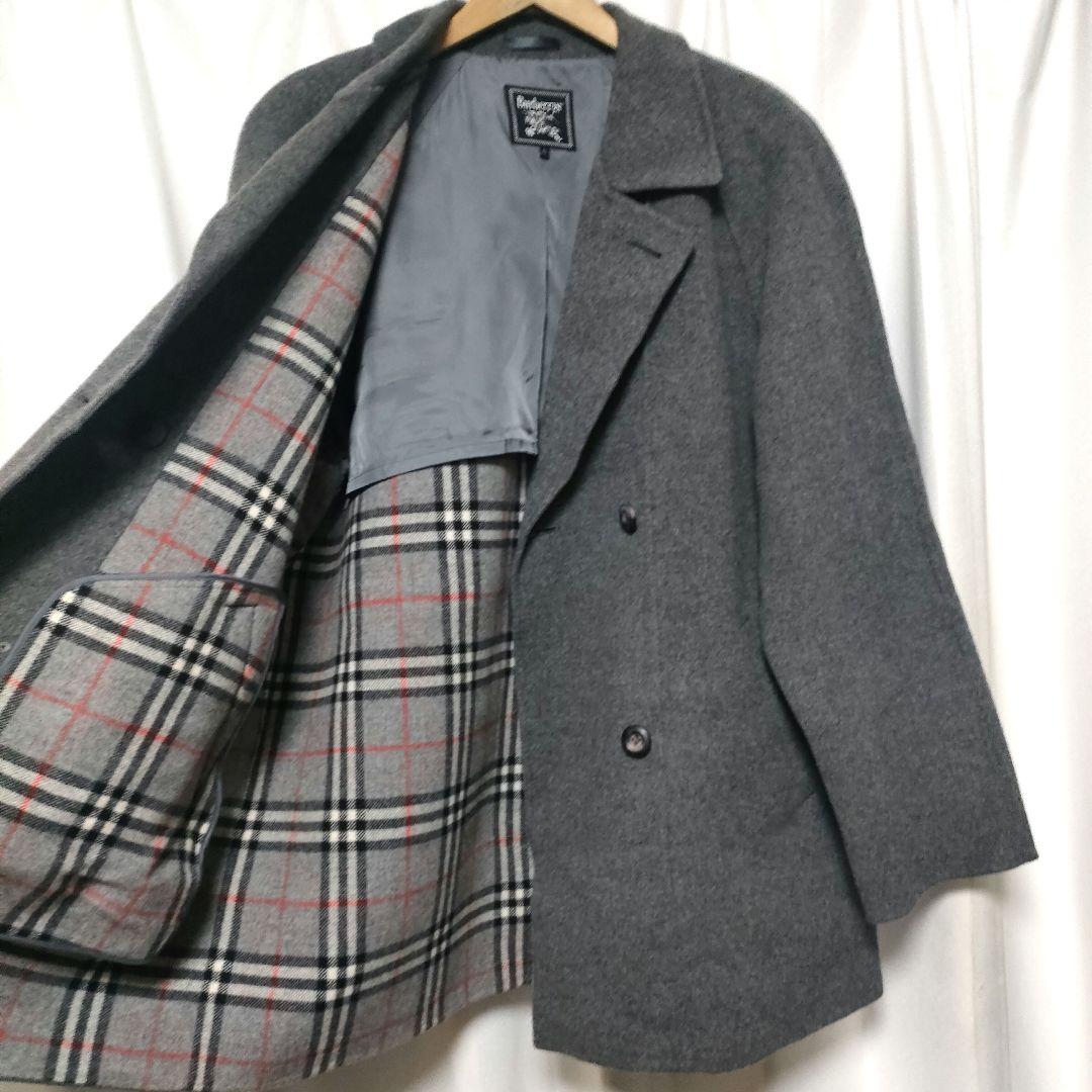 希少 Burberrys バーバリー カシミヤ ウール ダブルフェイスコート